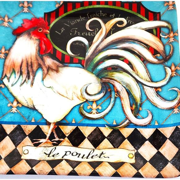 PLATES-SALAD/LUNCH/BUFFET-CERTIFIED INT'L-French Barnyard-Roosters-Colorful - Picture 2 of 13